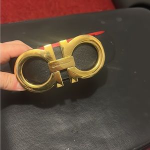 Black and red ferragamo belt reversible